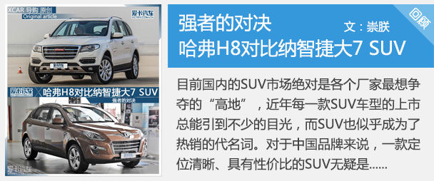 强者的对决 哈弗H8对比纳智捷大7 SUV